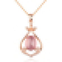 Pierre naturelle Rose collier en or collier pendentif en cristal avec chaîne